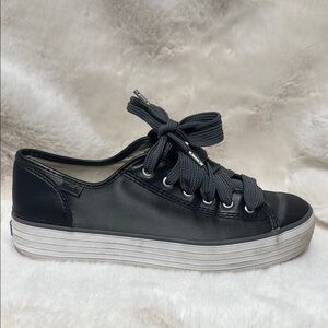 Keds Women's grey satin and leather  Sneakers